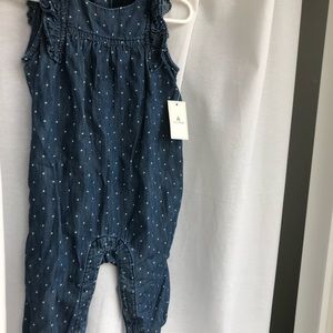 Cute baby girl GAP chambray polka dot romper